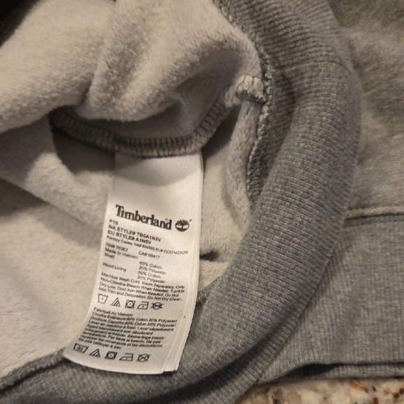 Timberland Gray Hoodie with Camo Logo - Picture 4 of 5